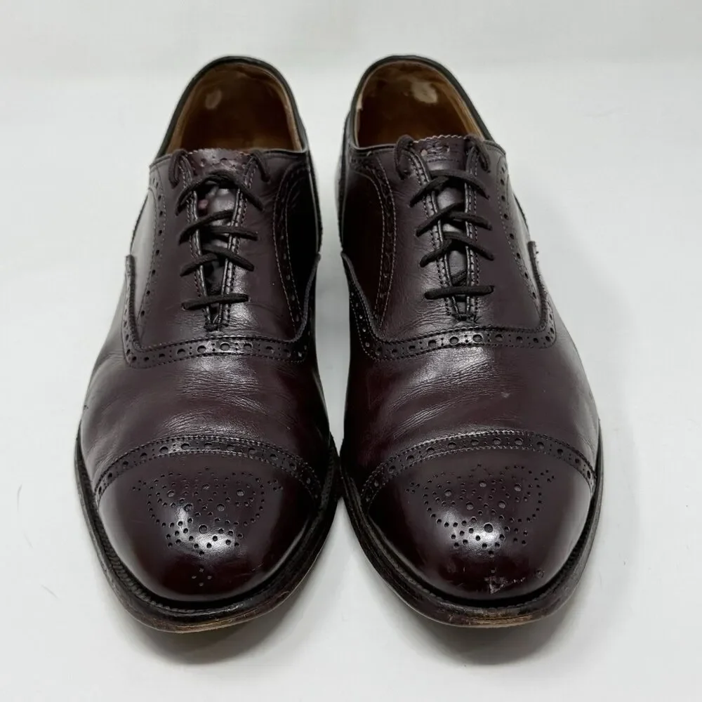 Alden 908 Medallion Perforated Tip Oxfords Shoes Mens 11.5 D / B Burgundy FLAWS